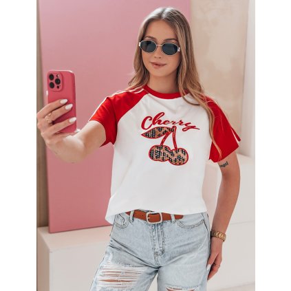 Dámské tričko z efektem 3D CEKINKA  RY2866 (Velikost ONE SIZE, Barva Bílá)