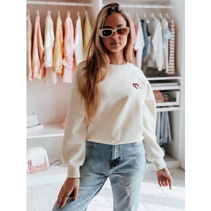 Dámská mikina oversize s výšivkou srdíčko MONLOVE BY1487