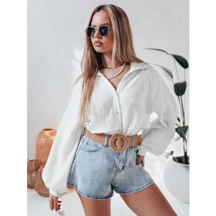 Dámská košile oversize mušelínová MUSLINEA DY0473 (Velikost ONE SIZE, Barva Bílá)