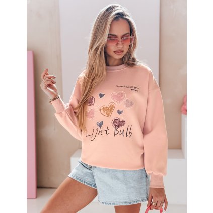 Dámská mikina oversize se srdíčky PINKNOTE BY1500