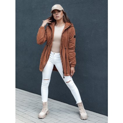 Dámská bunda parka HENRY TY4495 (Velikost L, Barva Světle hnědá)