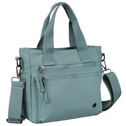 malá, dámská shopper taška s kapsami na zip (Barva Modrá)