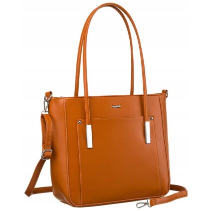 Klasická dámská shopper bag z ekologické kůže (Barva světle hnědá)
