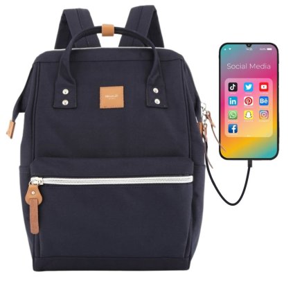 dámský batoh s USB a kapsou na notebook (Barva námořnictvo)