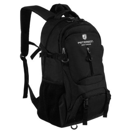 Prostorný polyesterový turistický batoh (Barva Černá)