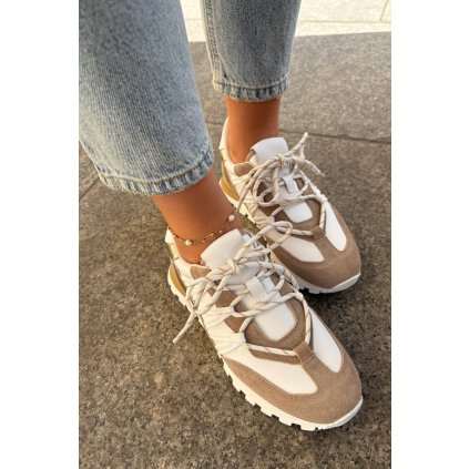 Kožené Polobotky Sneakers Dámské Artiker 56C1738 Bežovo- (Velikost 38, Barva Béžová)