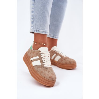 Nízké Sneakersy Na Platformě Khaki Ovivene (Velikost 36)