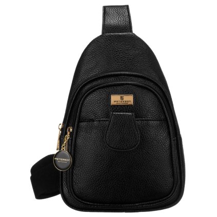dámská crossbody kabelka, batoh na jedno rameno z eko kůže (Barva Černá)