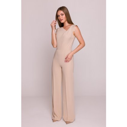 Elegantní overal s asymetrickým výstřihem S407