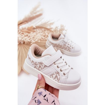 Sportovní boty sneakers pro děti z eko kůže Anelisa (Velikost 30, Barva Béžová)