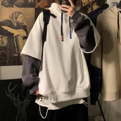 Unisex mikina s kapucí – volný dvoudílný model na podzim/zimu