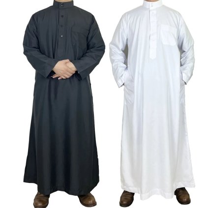 Pánský tradiční kaftan s límečkem – dlouhé volné pro domácí nošení