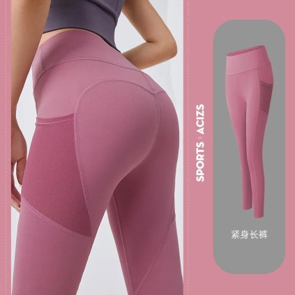 Dámské legíny s vysokým pasem – sportovní a fitness styl s kapsami (Barva (varianta) Viz foto, Velikost M)