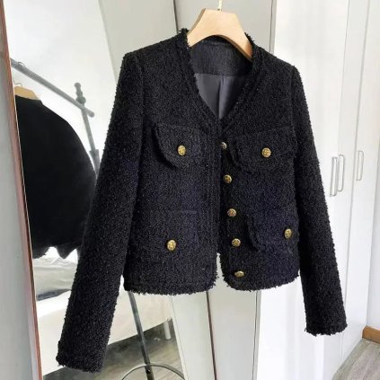 crop sako – jarní styl, jemný materiál, dlouhý rukáv