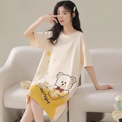 Dámské domácí tričko s potiskem – volný střih pro těhotné (Barva (Varianta) L1 nightdress, Velikost 3XL)