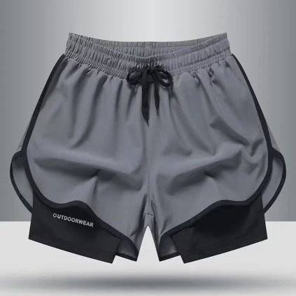 Pánské sportovní šortky – pro trénink a volný čas (Barva Šedá, Velikost 2XL)