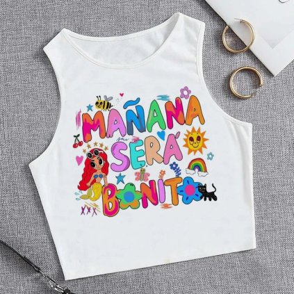 cropped tričko s potiskem “Mañana será bonito”