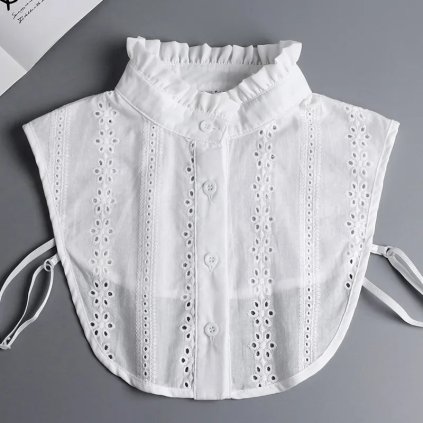 halenka s krajkovým límcem – elegantní s jednoduchým zapínáním (Barva Černá)