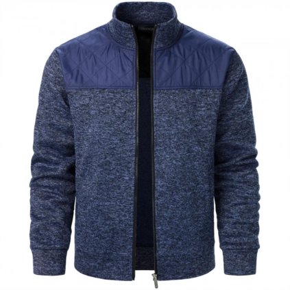 Pánský sportovní cardigan se zipem a stojáčkem