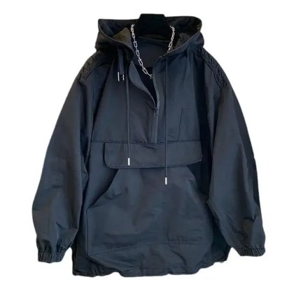 unisex bunda s kapucí – volný styl, nepromokavý kabát