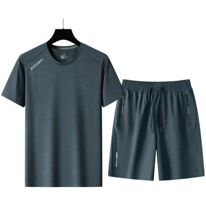 Pánský sportovní set – tričko + kraťasy, barevná kombinace (Barva (varianta) 8701-61621 Black, Velikost M)