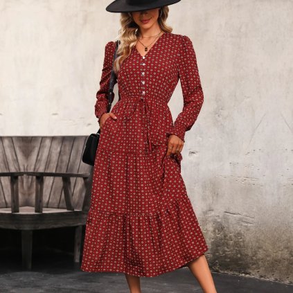 Letní retro šaty – tenké, dlouhé, s rukávy, plážový vintage styl