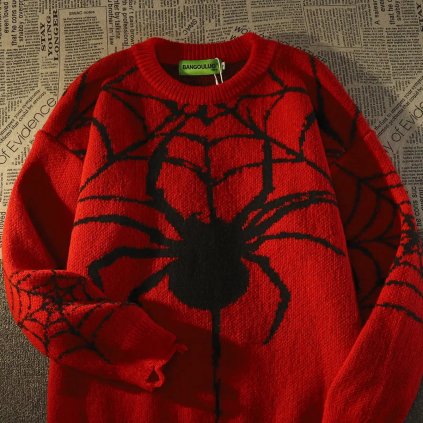 Unisex svetr se vzorem pavouka spider-man