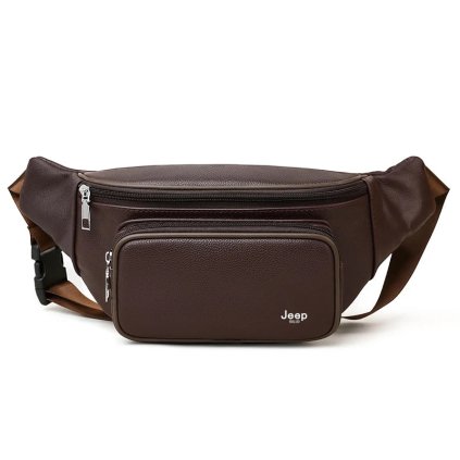 Kožená ledvinka – crossbody taška s více kapsami