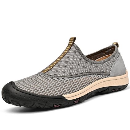 slip-on tenisky – prodyšné síťované boty s protiskluzovou podrážkou (Barva Šedá, Velikost 44)