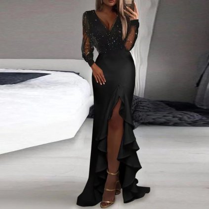 Večerní šaty na ramínka – přiléhavý střih, sexy slavnostní styl