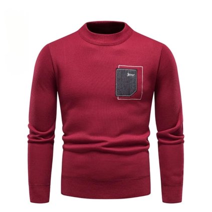 Pánský zimní pletený svetr s flísem (Barva Bílá, Velikost 2XL)