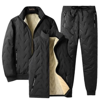 3v1 zimní souprava – zateplená bavlněná bunda a sametové kalhoty (Barva (Varianta) WT01 Gray/three-piece set, Velikost M)