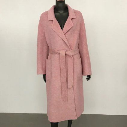 kašmírový kabát – podzimní styl, dvouvrstvý, elegantní (Barva Tmavě červená, Velikost S)