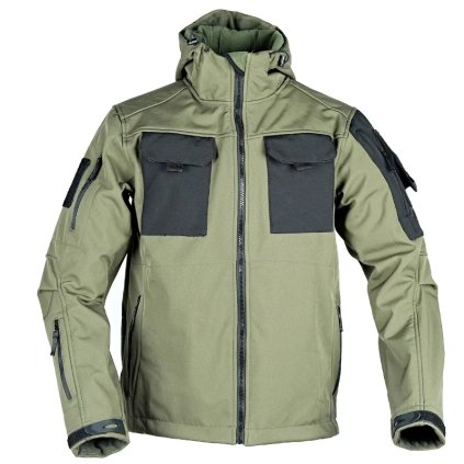 Zimní taktické bundy s kapucí pro muže – nepromokavé s kapsami (Barva Šedá, Velikost 2XL)