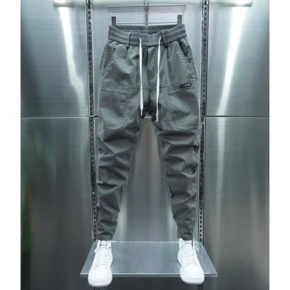 Pánské harémové tepláky – trendy s volným střihem (Barva Šedá, Velikost 2XL)