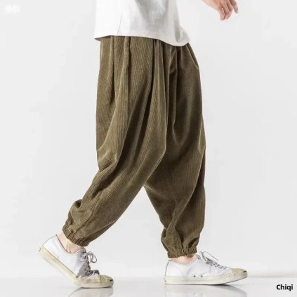Pánské široké kalhoty s nízkým sedem (Barva (varianta) Šedá, Velikost 4XL)