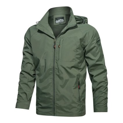 Pánská outdoorová bunda s kapucí do větru a deště (Barva Tmavě modrá, Velikost 5XL)