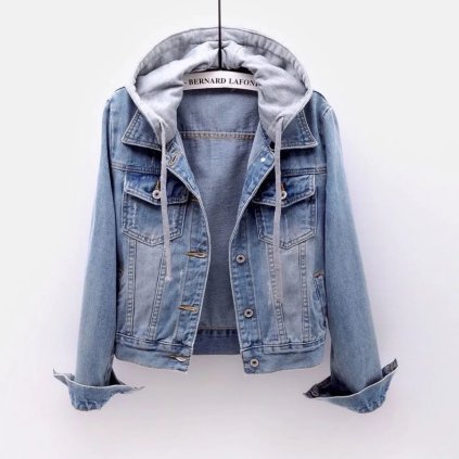 Dámská džínová bunda s kapucí a dlouhým rukávem (Barva (Varianta) 241 hooded dark blue, Velikost 5XL)
