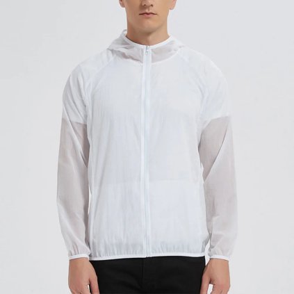 Pánská prodyšná letní bunda proti slunci z materiálu ice silk (Barva Modrá, Velikost L)
