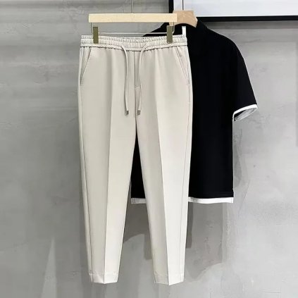 Pánské kalhoty – zúžené kalhoty s puky (Barva (varianta) 9505 White, Velikost 28)