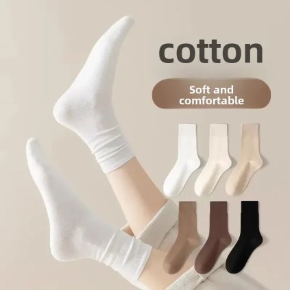 bavlněné ponožky do půl lýtka s antibakteriální úpravou (Barva (Varianta) 2 White +3 Black, Velikost ONE SIZE)