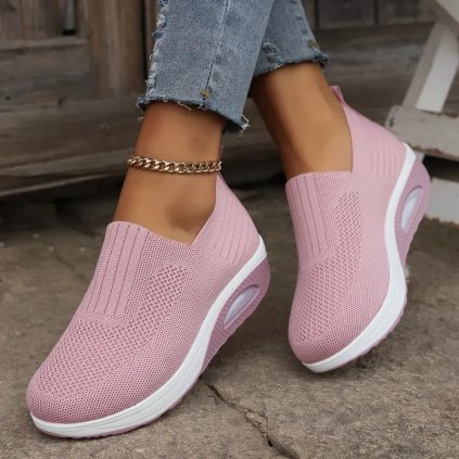 Dámské ortopedické tenisky slip-on – pohodlné a prodyšné (Barva Růžová, Velikost 39)