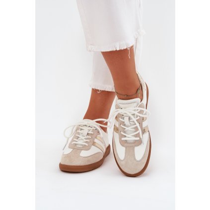 Nízké kožené sneakersy dámské Ismina (Velikost 38, Barva Zlatá)