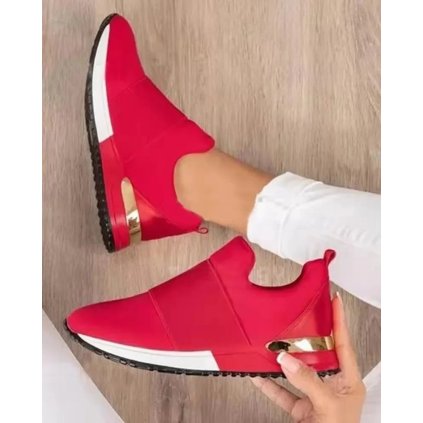 Sportovní unisex slip-on boty na běh a volný čas (Barva Červená, Velikost 37)