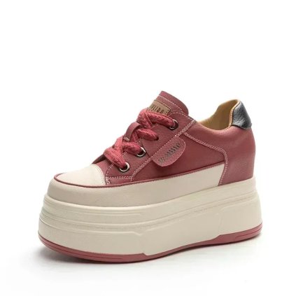 Dámské tenisky na platformě z pravé kůže (Barva (varianta) beige no plus, Velikost 37)