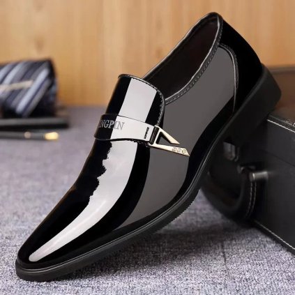 Pánské kožené polobotky lakované – elegantní lesklý styl (Barva (varianta) 3331 Brown Premium Edition, Velikost 42)
