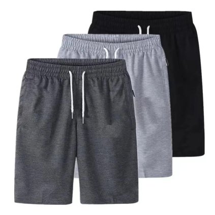 Pánské šortky s gumičkou v pase (Barva Tmavě šedá, Velikost 4XL)