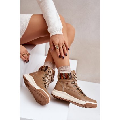 Dámské Kožené Boty Zateplené Lee Cooper LCJ-24-01-2985 (Velikost 38, Barva Béžová)