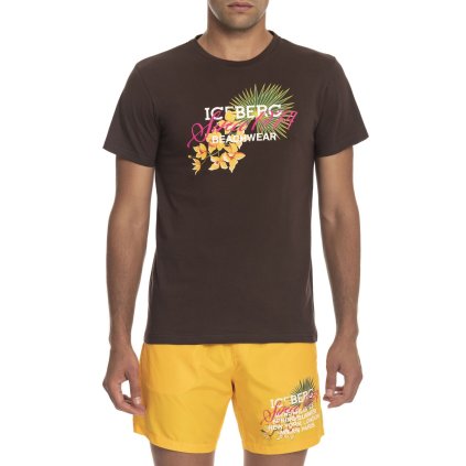Pánské triko ICE3MTS02 Iceberg Beachwear (Barva Hnědá, Velikost S)
