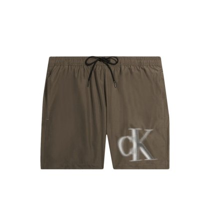 Pánské kraťasy KM0KM00800 Calvin Klein (Barva Hnědá, Velikost S)